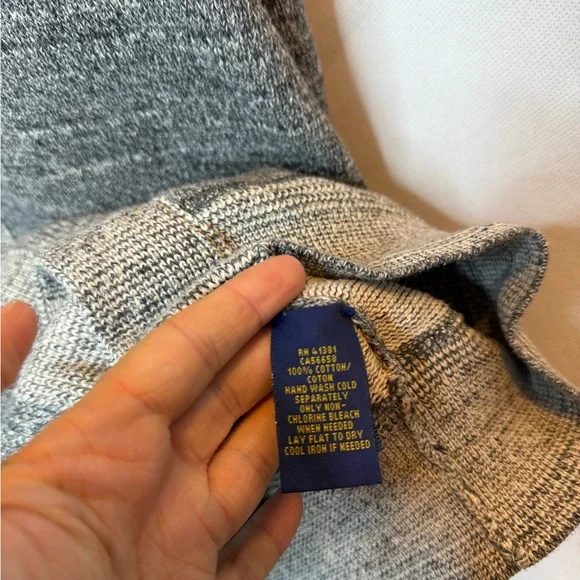 Polo Ralph Lauren Gray 100% Cotton Shawl Collar Cardigan Sweater Size Large Tall - Picture 6 of 9